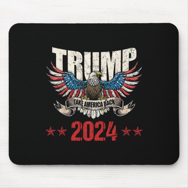 Tapis De Souris Amérique Retour US Drapeau Américain Trump 2024 Ho (Devant)