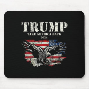 Tapis De Souris Amérique Retour US Drapeau Américain Trump 2024 Ho