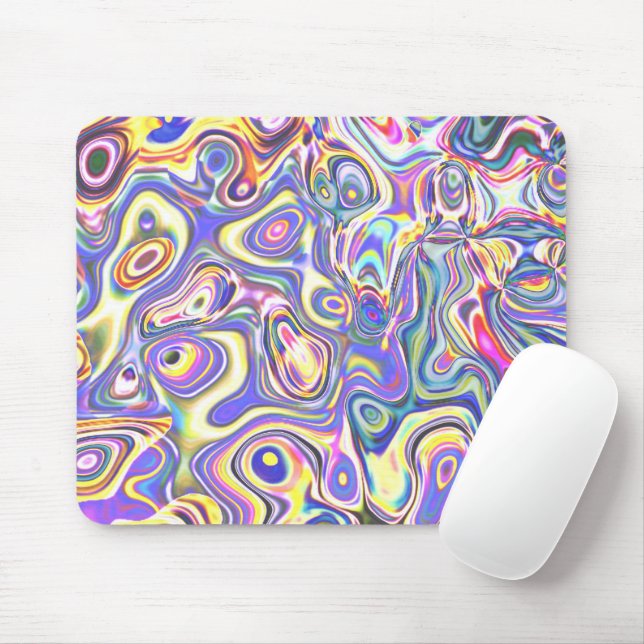 Tapis De Souris Amethyst Multicolor Art Abstrait Amoeba (Avec souris)