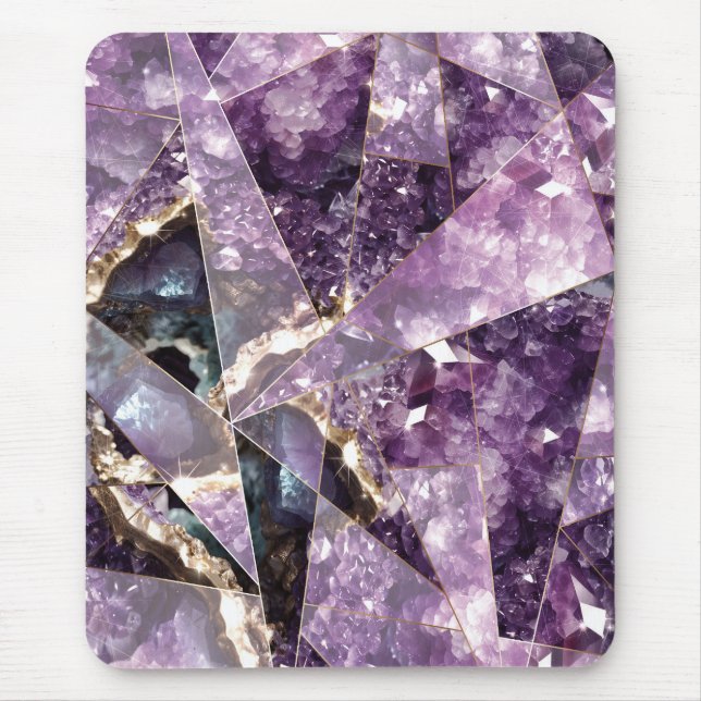Tapis De Souris Améthyste Crystal Moderne Élégant (Devant)