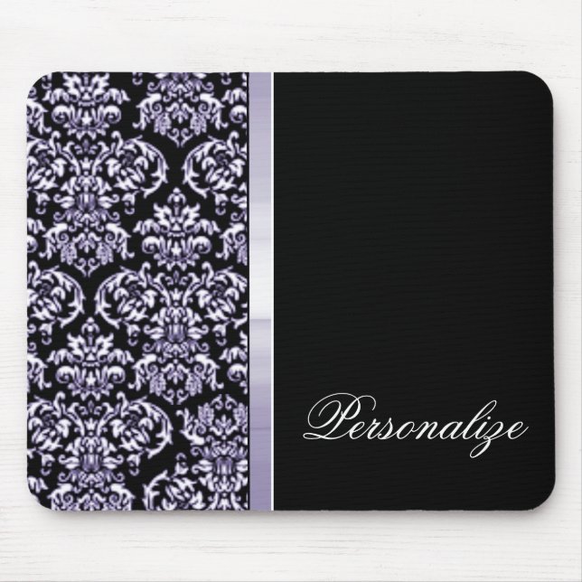 Tapis De Souris Améthyste Damask Ribbon Mousepad (Devant)