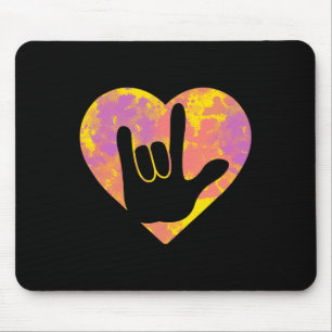 Tapis De Souris Ami Cute American Sign Language Pride Sourd Awar