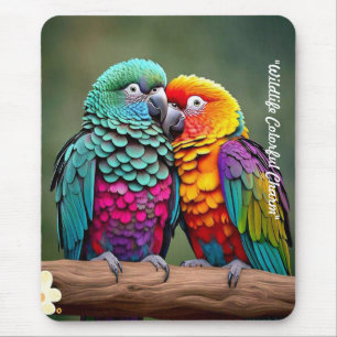 Tapis De Souris "Amis en plumes vibrants"