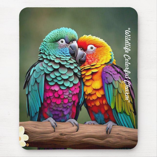 Tapis De Souris "Amis en plumes vibrants" (Devant)