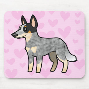Tapis De Souris Amour australien de chien/Kelpie de bétail