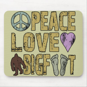 Tapis De Souris Amour Bigfoot de paix