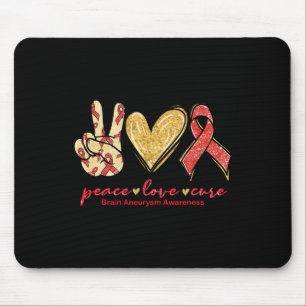 Tapis De Souris Amour Cure Burgundy Ribbon Cerveau Aneurie Sensibi