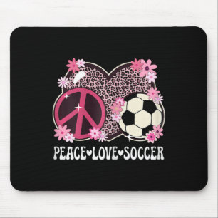 Tapis De Souris Amour de la paix Football Amoureux Imprimé Léopard