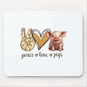 Tapis De Souris Amour de Paix Mignon Spectacle Amateur de Cochon 