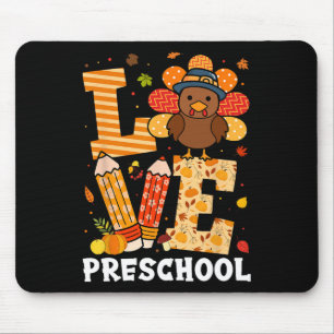 Tapis De Souris Amour de Thanksgiving Professeur d'école maternell