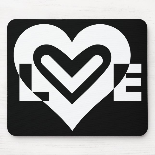Tapis De Souris Amour en blanc (Devant)