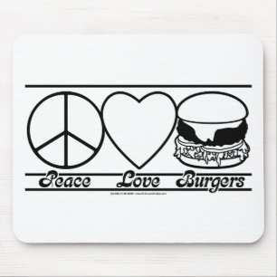 Tapis De Souris Amour et hamburgers de paix
