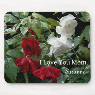 Tapis De Souris Amour Maman Roses trempés Personnalisé
