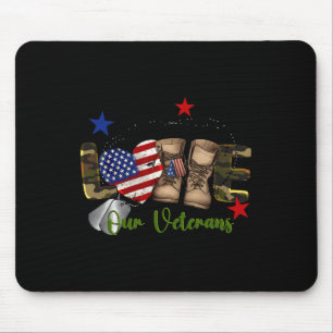 Tapis De Souris Amour Notre Jour Des Anciens Combattants Fier drap
