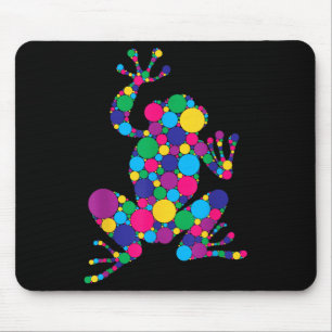 Tapis De Souris Amoureux de grenouilles amusantes Polka Dot Art St