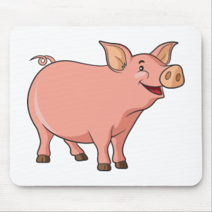 Tapis De Souris Amoureux des cochons mignons agriculteur ferme de