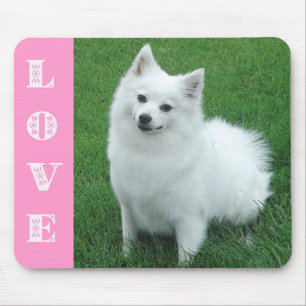Tapis De Souris Amoureux du Chien-Chien-Coquelicot américain Eski