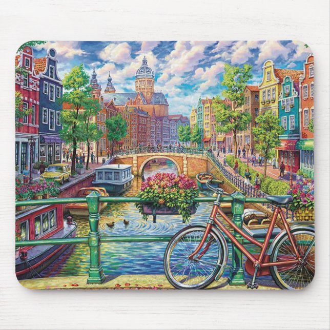 Tapis De Souris Amsterdam Canal Fine Art (Devant)