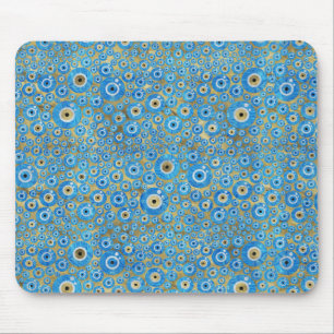 Tapis De Souris Amulette en verre bleue grecque d'oeil mauvais
