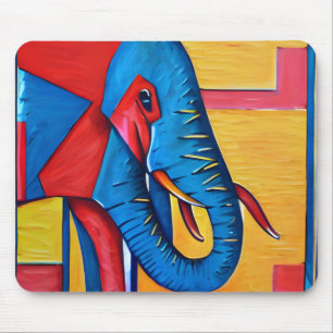 Tapis De Souris Amusant Artsy Abstrait Little Elephant
