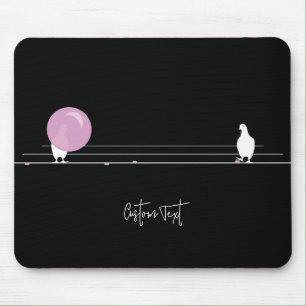 Tapis De Souris Amusant Bubblegum Birds on a Wire Black