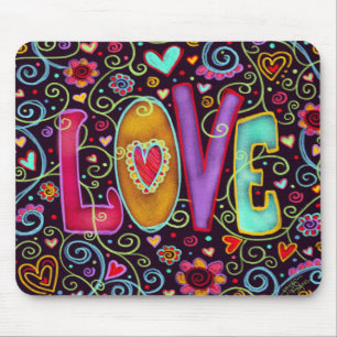 Tapis De Souris Amusant couleur joyeux AMOUR