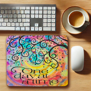 Tapis De Souris Amusant gai un jour à la fois Inspirationnel