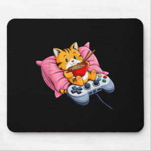 Tapis De Souris Amusant gamer chat Ramen Kawaii jeux femmes japona
