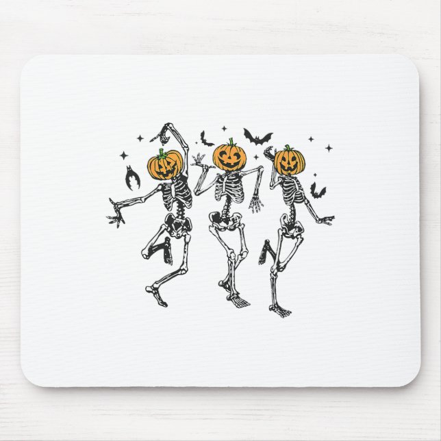 Tapis De Souris Amusant Halloween Citrouille Danser Costume squele (Devant)