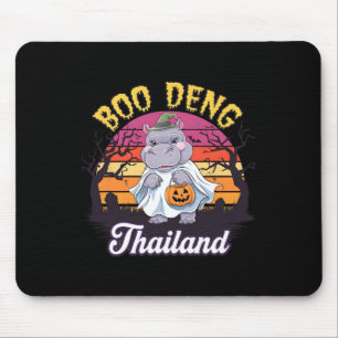 Tapis De Souris Amusant Halloween Moo Deng Hippo Baby