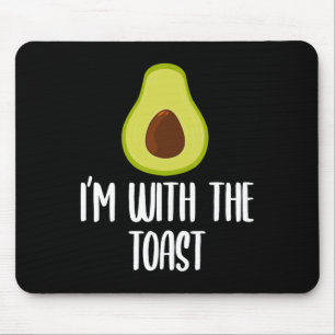 Tapis De Souris Amusant Je suis avec le toast Avocado Halloween Co