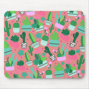 Tapis De Souris Amusant motif de cactus rose girly sud-ouest
