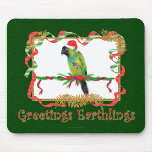 Tapis De Souris Amusant Noël Mousepad Nanday Conure Parrot
