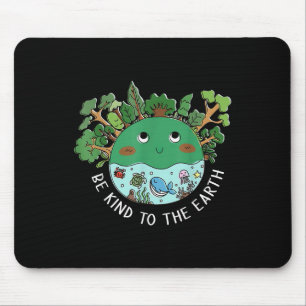 Tapis De Souris Amusant Soit Gentil À La Terre Planète Nature Arbr