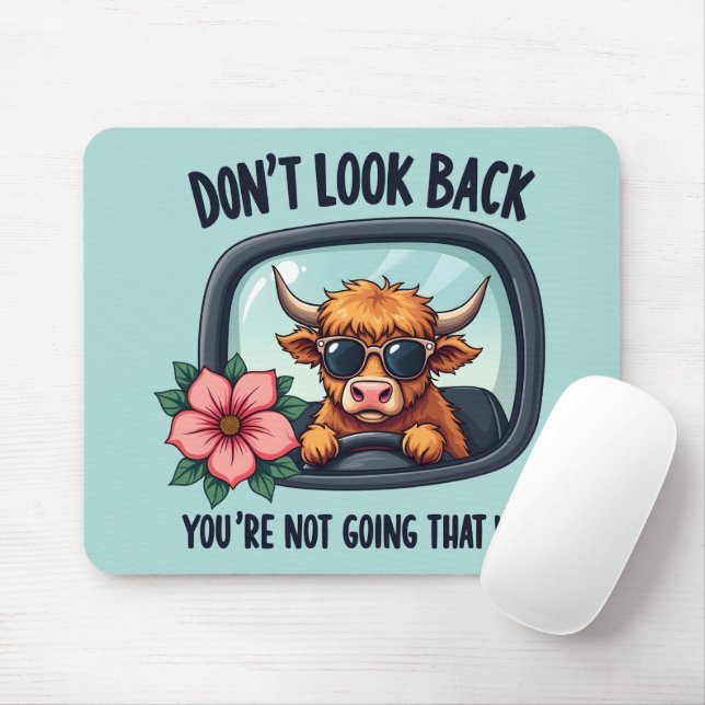 Tapis De Souris Amusante vache Highland Retro Western Motivational (Avec souris)