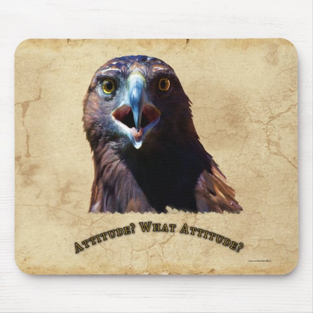 Tapis De Souris Amusants Bald Eagle Mauvaise Attitude Faune (Devant)