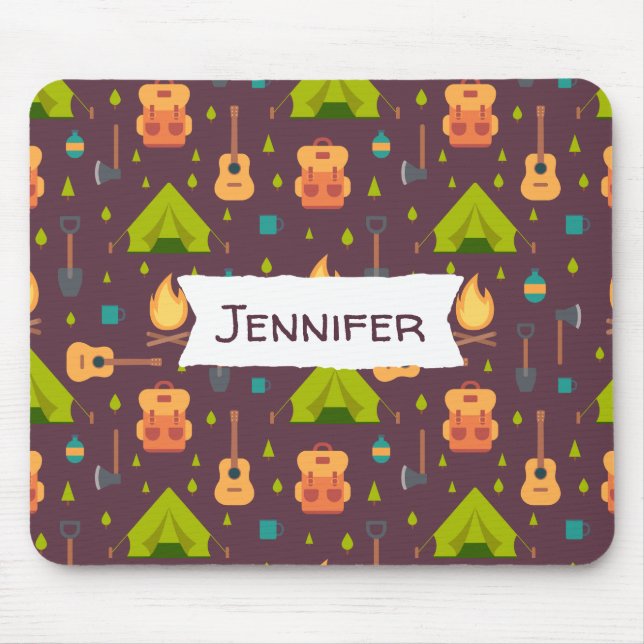 Tapis De Souris Amusants Camping Nature Motif à thème (Devant)