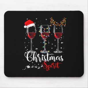 Tapis De Souris Amusants Noël Esprits Verres De Vin Noël Vacances