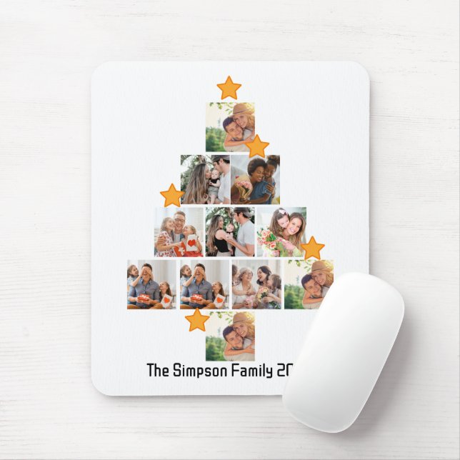 Tapis De Souris Amusement personnalisé Famille Noël 11 Photo Colla (Avec souris)