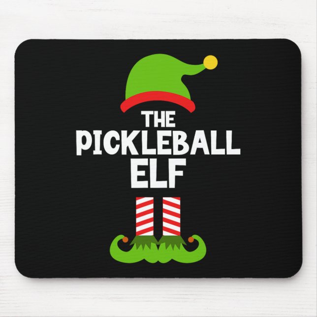 Tapis De Souris Amusez-Vous Pickleball Elf Christmas Matching Fami (Devant)