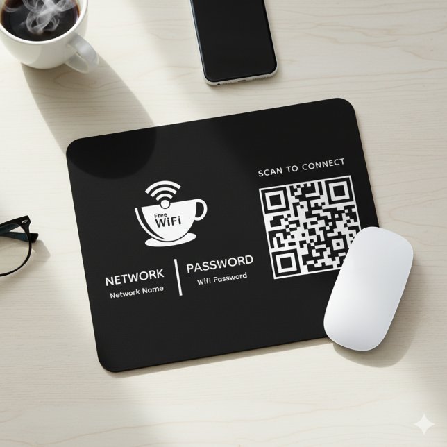 Tapis De Souris Analyser le code QR Wifi pour connecter le logo de (Créateur téléchargé)