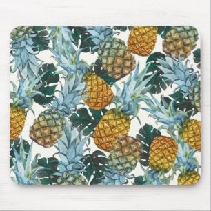 Tapis De Souris Ananas Tropicaux & Feuilles Île Exotique
