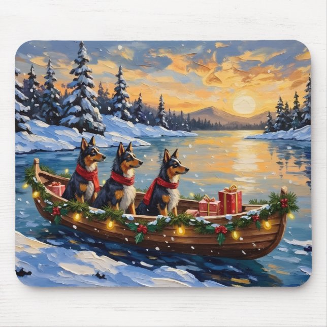 Tapis De Souris Anatolian Shepherd Christmas Boat Holiday (Devant)