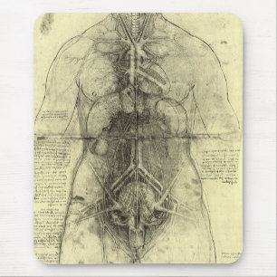 Tapis De Souris Anatomie humaine de Léonard de Vinci, Torse fémini