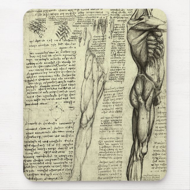 Tapis De Souris Anatomie humaine Muscles masculins par Leonardo da (Devant)