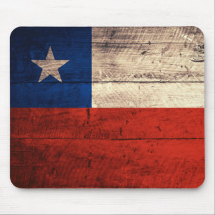 Tapis De Souris Ancien drapeau chilien en bois