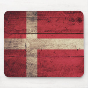 Tapis De Souris Ancien drapeau danois en bois