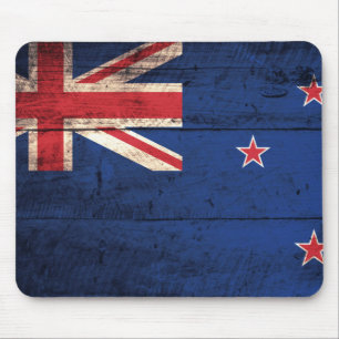 Tapis De Souris Ancien drapeau néo-zélandais en bois
