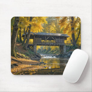 Tapis De Souris Ancien Pont En Bois En Automne