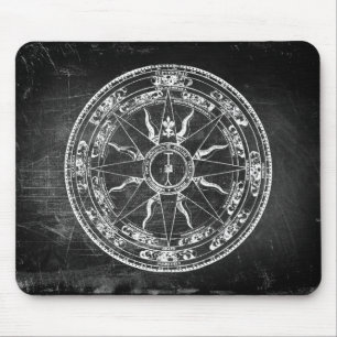 Tapis De Souris Ancien Rose de boussole (B&W)